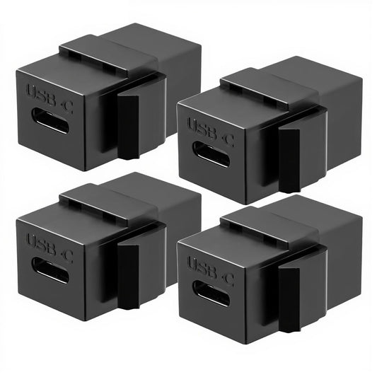 AYECEHI USB C Keystone Jack Adapter (Black 4 Pack) USB 3.1 Type-C Module Coupler Adapters Female to Female Keystone Insert Socket Coupler Adapter…
