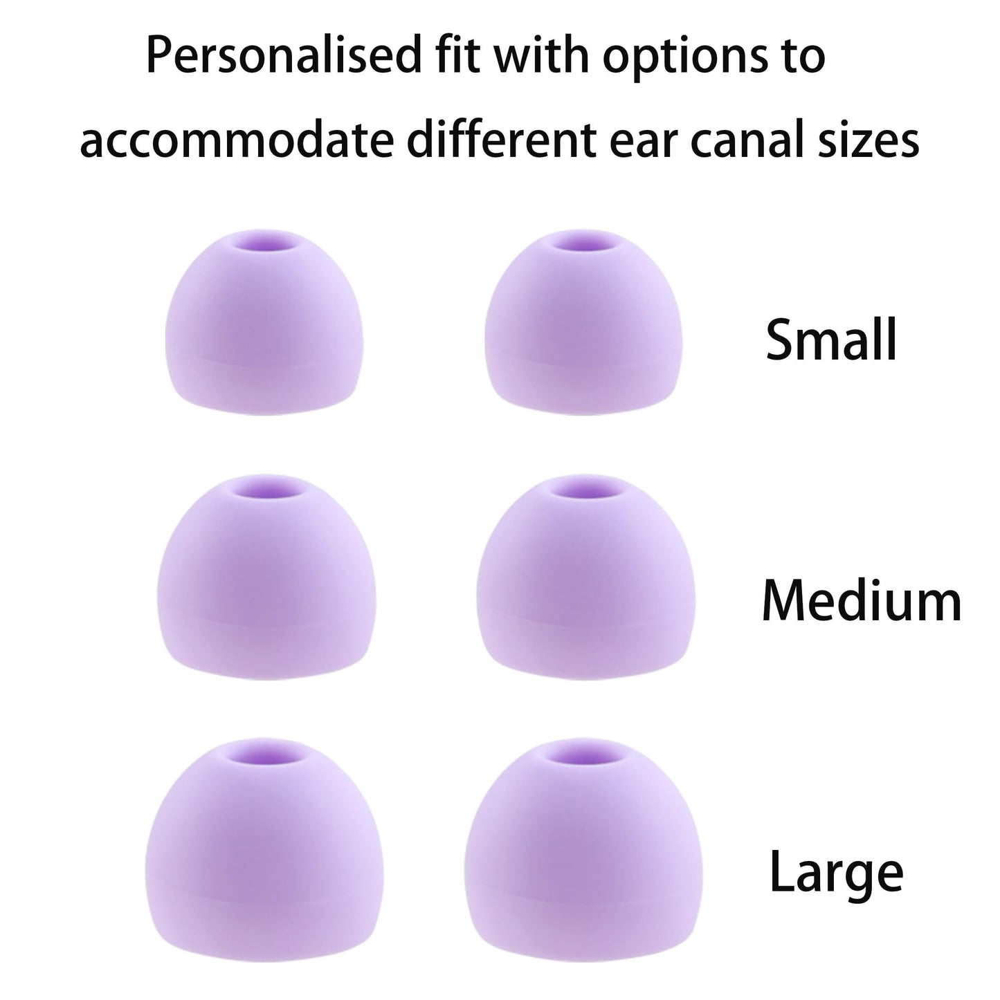 NANLANFAN Replacement Silicone Ear Tips for bmani T16 / occiam T17 / TOZO T6 / TOZO T10 / bmanl T16 / TONEMAC N18 Earbuds, 15 Pairs (S/M/L) (Purple)