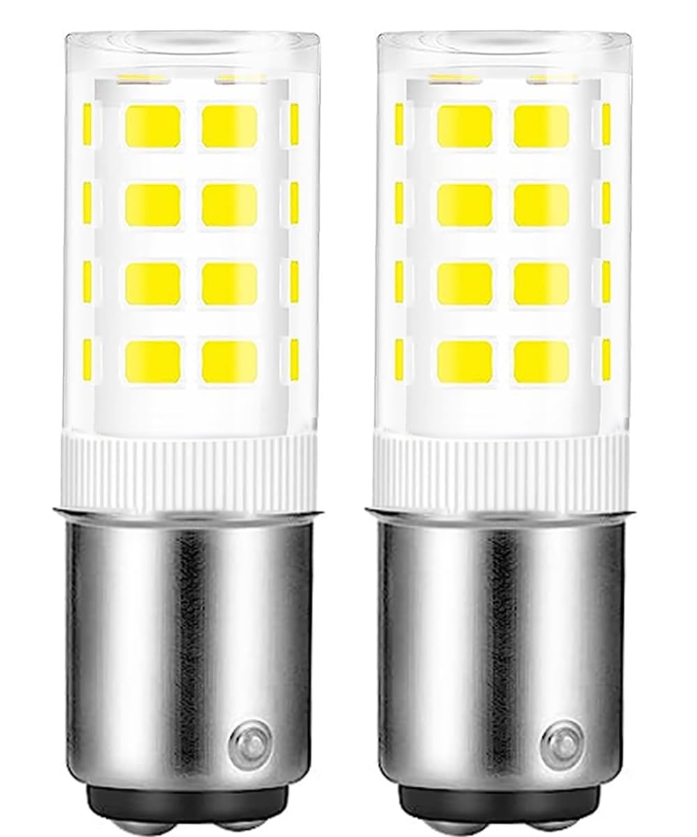 SSXBF BA15D LED Double Contact Bayonet Base 120 Volts 4W Bulb?Daylight 6000K,40W Halogen Replacement Bulb?Sewing Machine Bulbs Pack of 2……