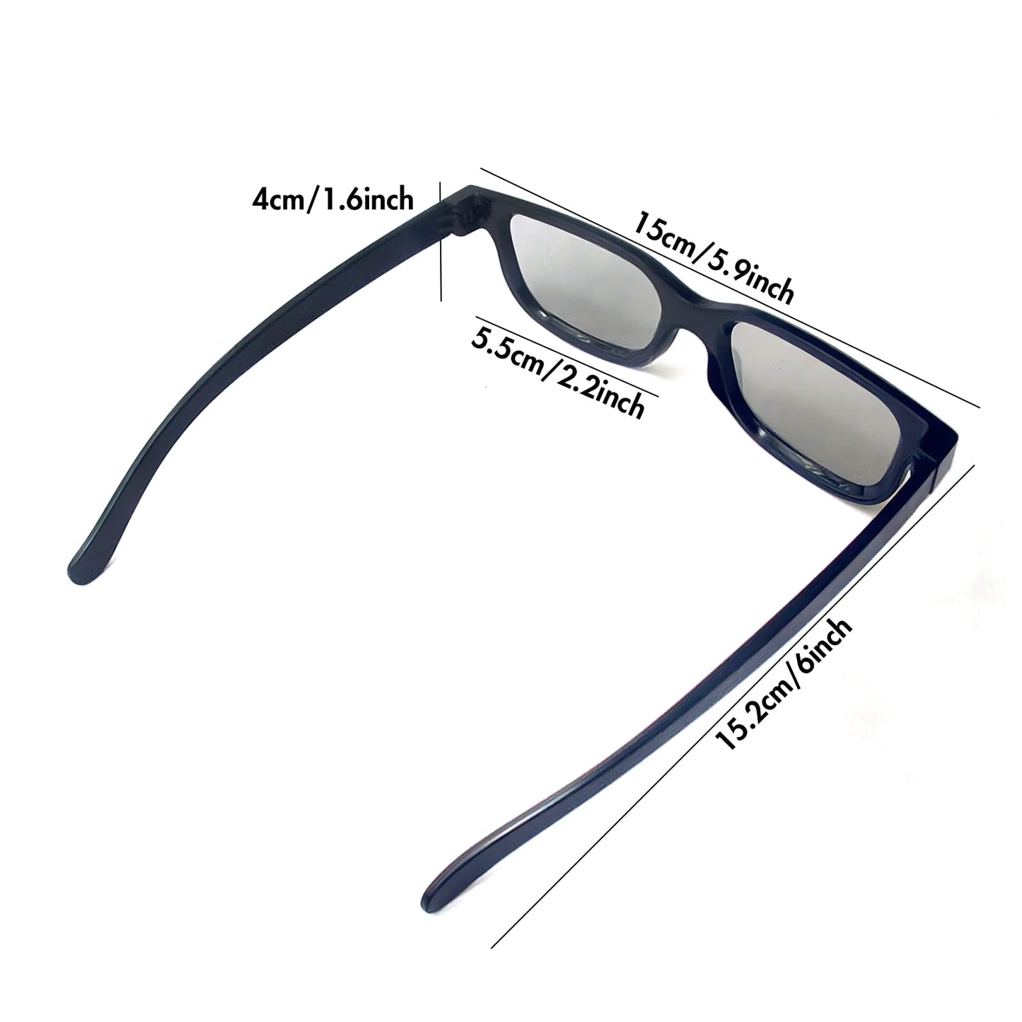 Reald 3D Glasses, Circular Polarized Non-Flashing Passive 3D Glasses for Reald Format Cinema/Passive Polarized 3D TV Projector - 3D Glasses That