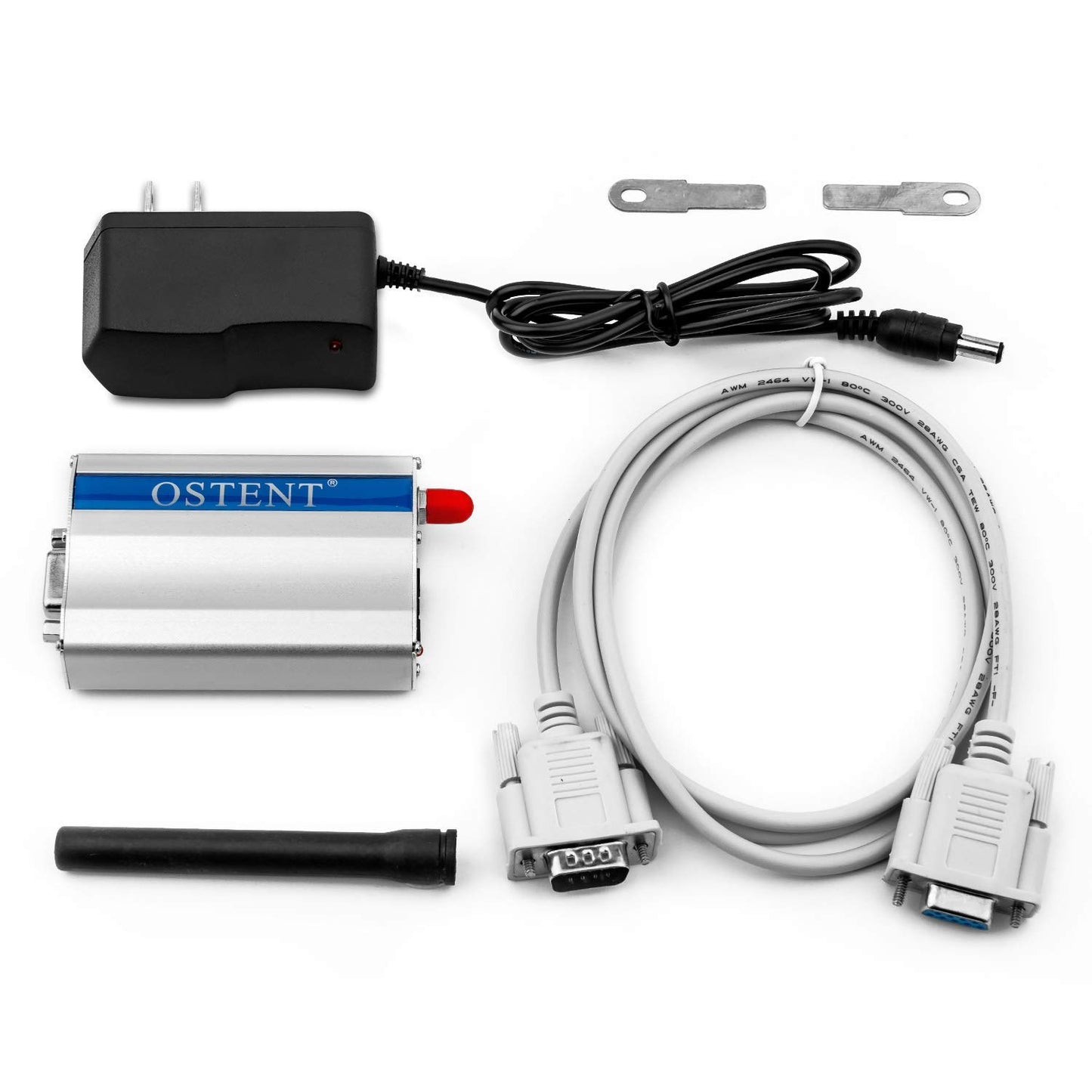 OSTENT GSM GPRS Modem with Wavecom Q2403A Module COM/RS232/Serial Port at Commands SMS MMS Voice Call EU Plug Power Adapter