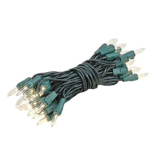 Novelty Lights 13.5 Feet 35 Bulb Clear Mini Light String on Green Wire, Non-Connectable Incandescent Fairy Lights for Bottles and Crafts, 4" Bulb