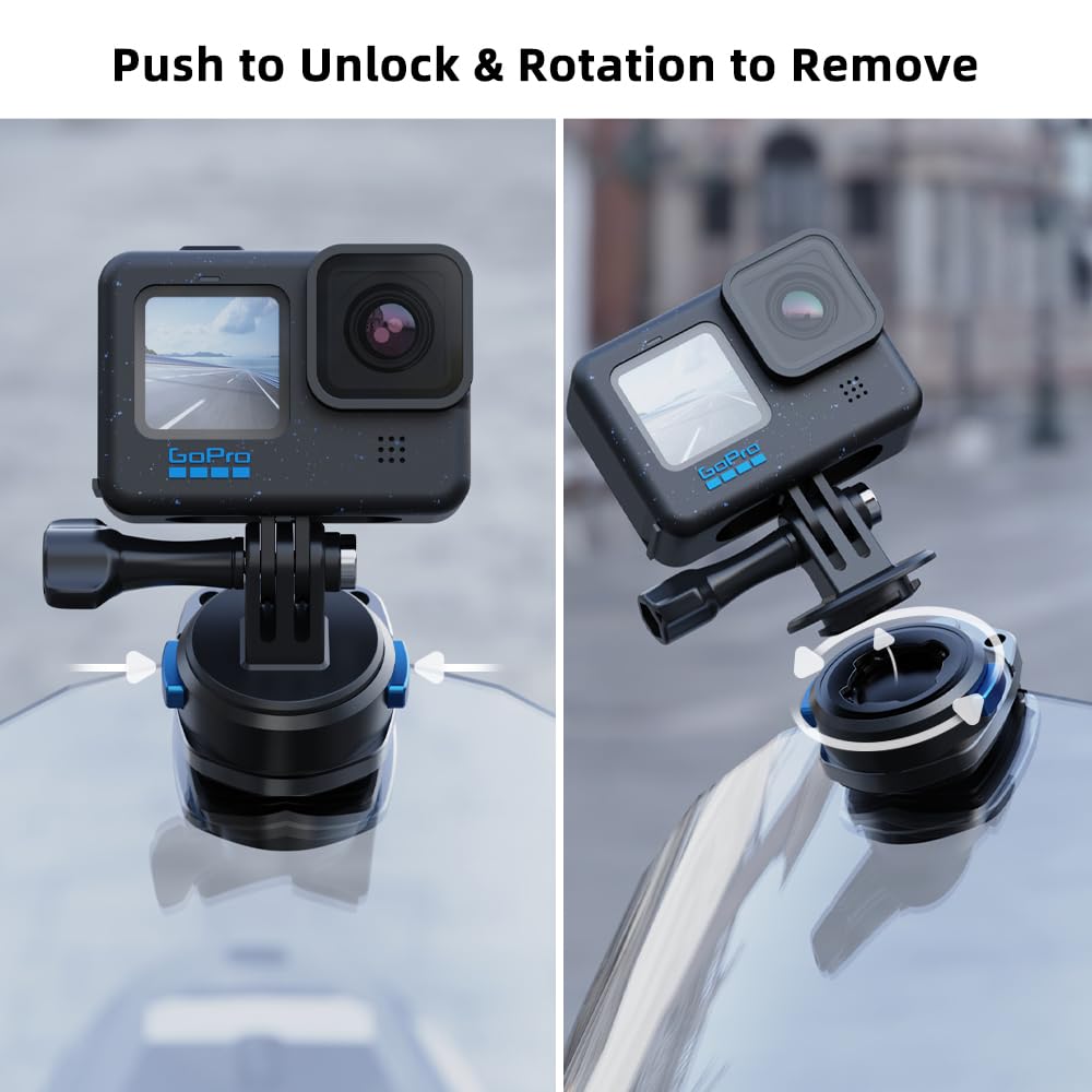 SUREWO Motorcycle Windshield Clip for Go pro,Magnetic Motorcycle Windshield Clip Camera Mount Compatible with Gopro Hero 13/12/11/10/9/8/7,DJI Action