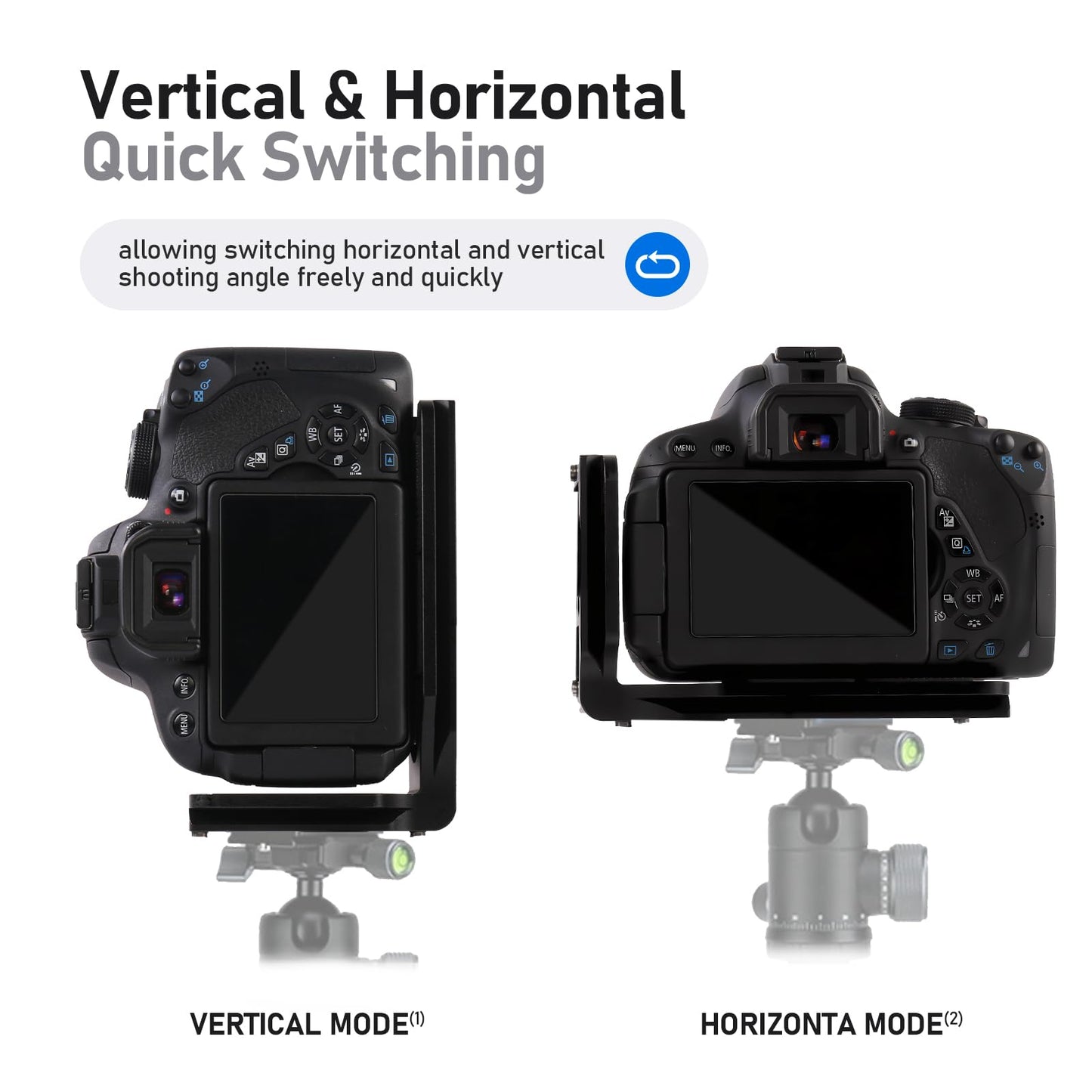 (Real Single one Piece) L Bracket Camera for DSLR Vertical Horizontal Switching Tripod Quick Release Plate Compatible with Canon Nikon Sony DJI Osmo