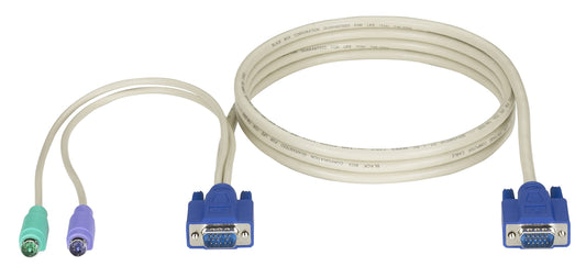 Black Box Keyboard/Video/Mouse (KVM) Cable - HD-15 (VGA) (M) to PS/2, HD-15 (VGA) (M) - 6 ft - for P/N: KV9208A, KV9216A, KV9304A-R2, KV9308A-R2