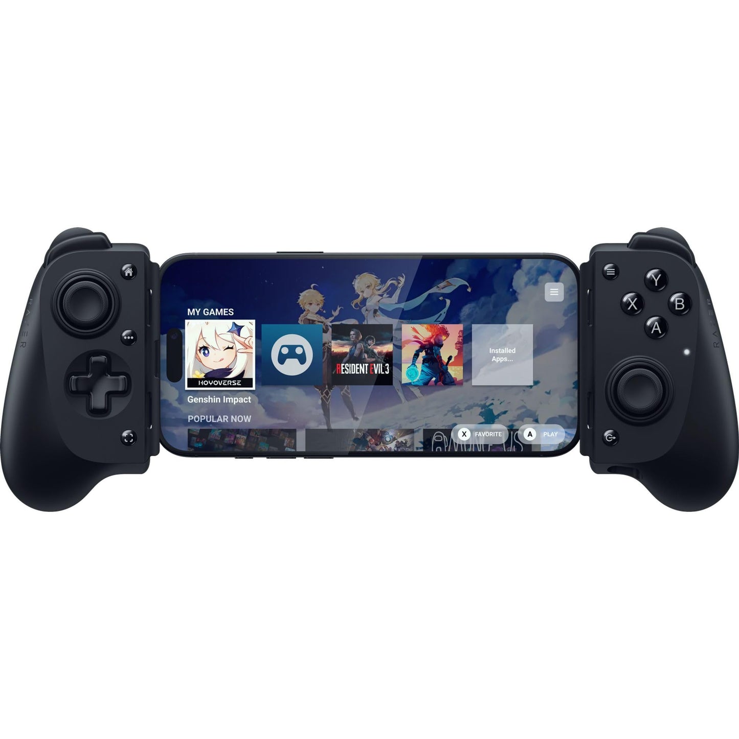 Razer Kishi V3 Gaming Controller for iPhone 15, 16, 17 Series & Android: Full Sized TMR Thumbsticks - Dual Back Buttons - Fits Most Phone Cases - PC