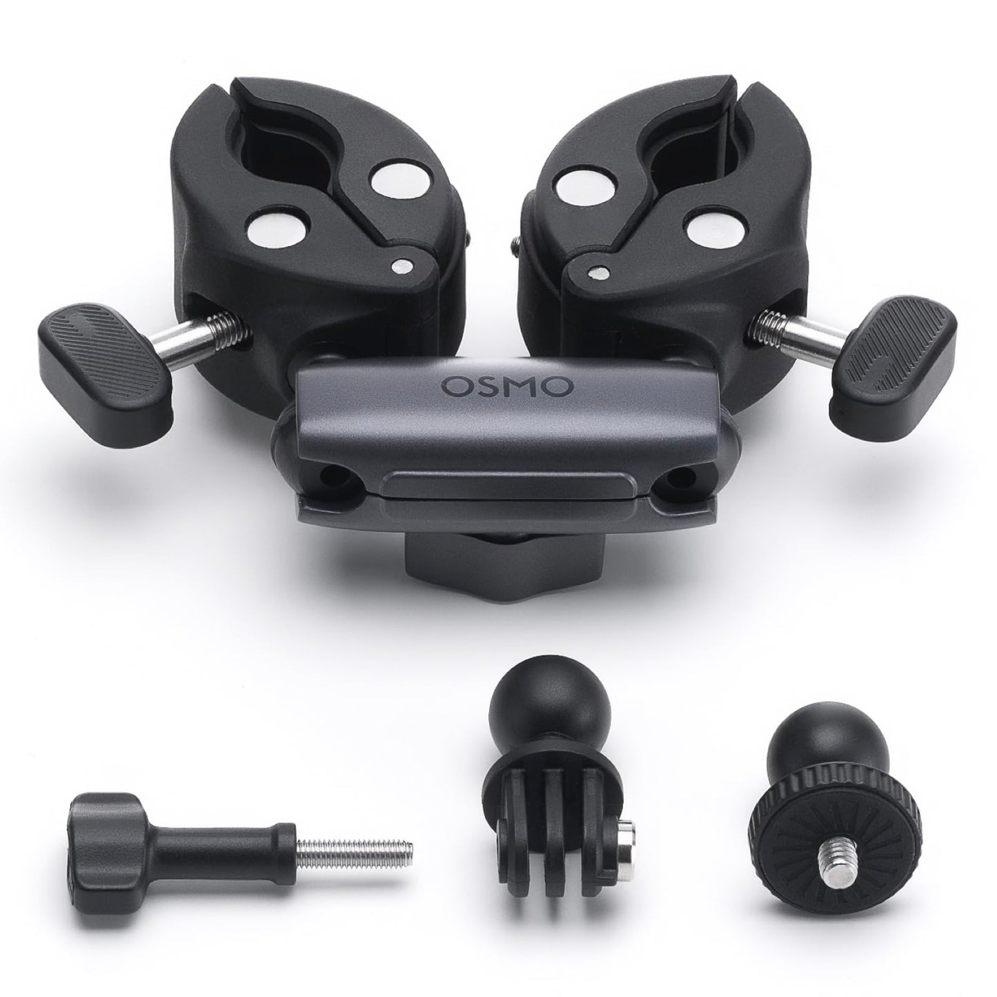 Osmo Dual Heavy-Duty Clamp, Compatibility:Osmo 360, Osmo Action 3, Osmo Action 4, Osmo Action 5 Pro, Osmo Nano