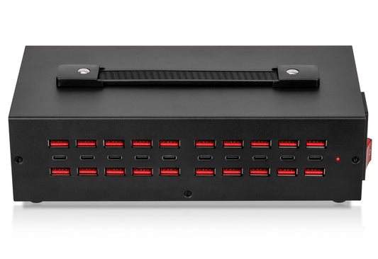 Portable USB~C Charger Block, 250W(30A) 30 Port (20 A & 10 C Port) Home Fast Charging Station for Multiple Devices, Desktop USB Wall Charger