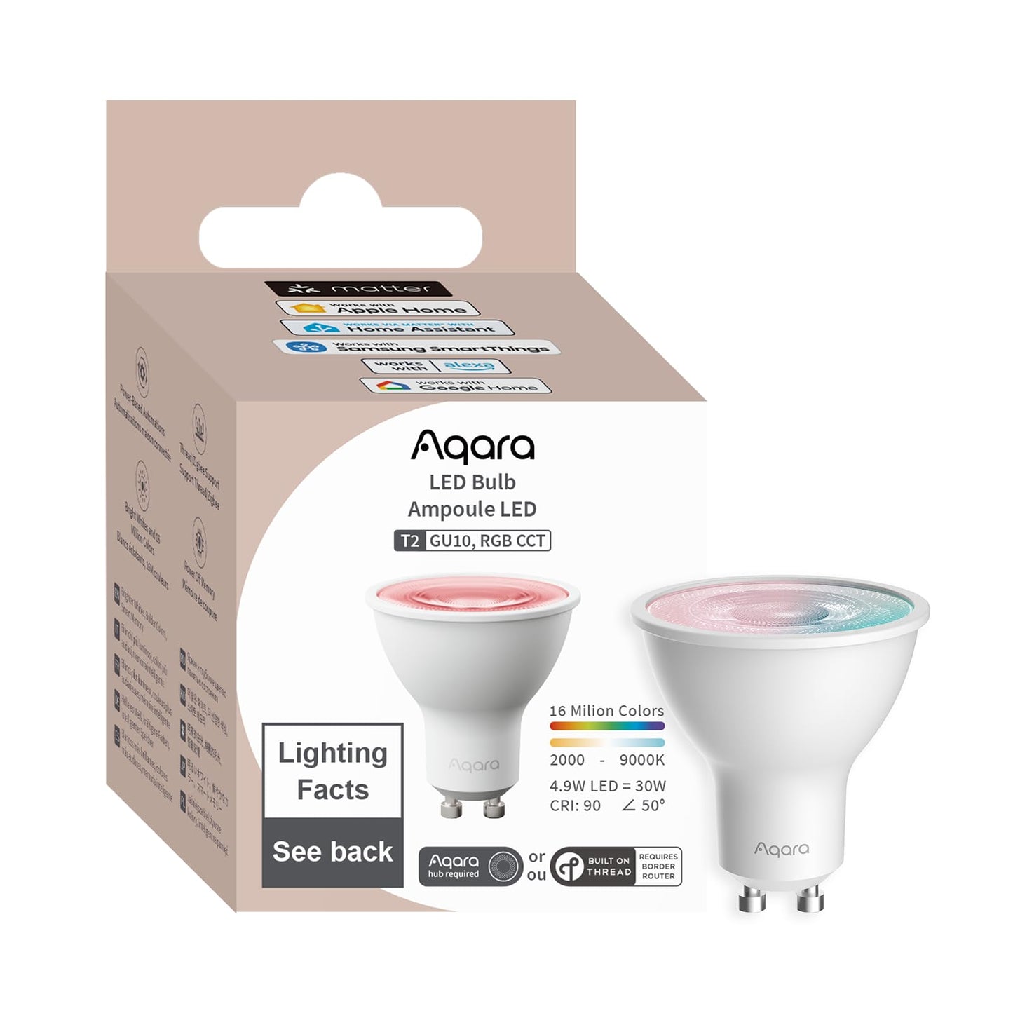 Aqara Smart LED Light Bulb T2 GU10, Tunable White(2000K-9000K)