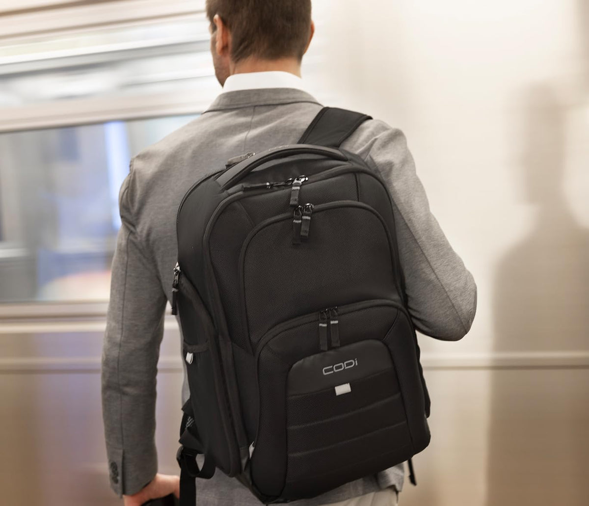 CODi Ferretti Pro Sport Pack Laptop Backpack - Fits Up to 17.3” Laptops, Large Capacity Travel & Work Backpack with Trolley Strap, Lockable Zippers