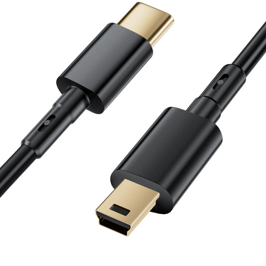 SCOVEE Mini USB to USB C Cable,Type C Male to Mini B Cable Data Charging Cord for GoPro Hero 3+,PS3 Controller Charger,MP3 Player,Dash Cam Cord
