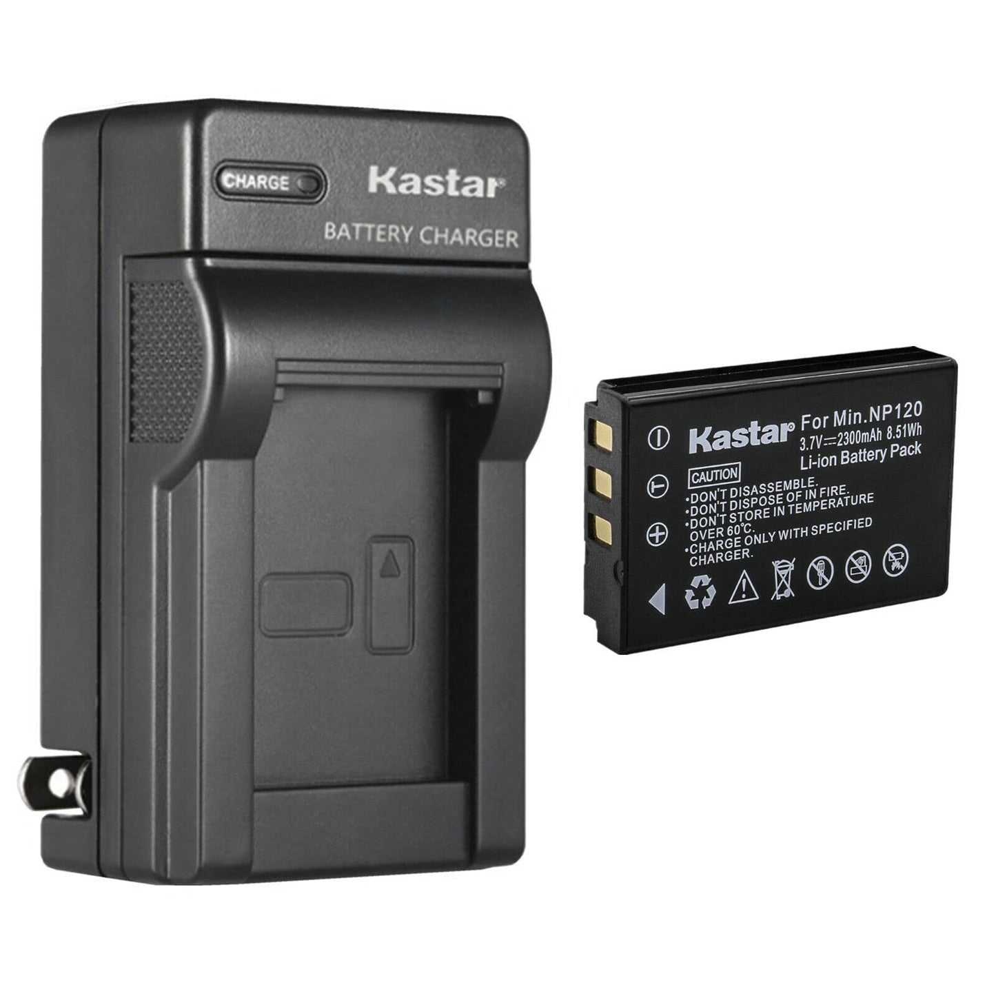 Kastar 1-Pack Battery and AC Wall Charger Replacement for Minolta NP-120 Battery, Minolta MN80NV, MN88NV, MN90NV, MN200NV, MN220NV 1080p Full HD