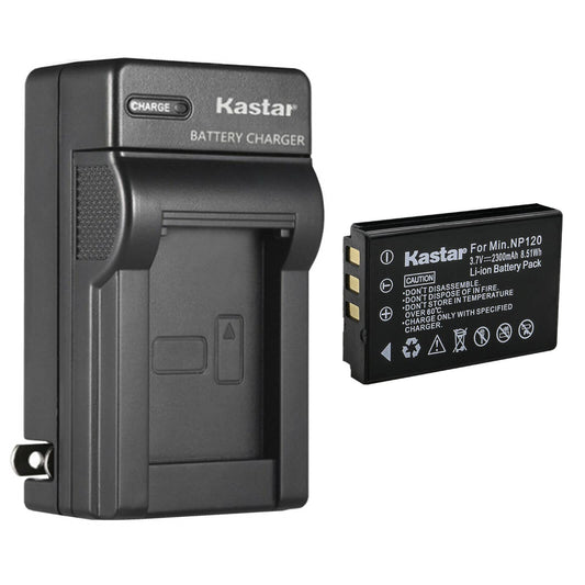 Kastar 1-Pack Battery and AC Wall Charger Replacement for Minolta NP-120 Battery, Minolta MN80NV, MN88NV, MN90NV, MN200NV, MN220NV 1080p Full HD