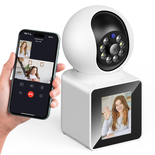 NAZRIO Home Two Way Video Camera, 2.4" Indoor 2K Cameras for Baby & Elderly Care, Pet/Dog/Cat Cam, AI Siren Security, Night Vision, Phone App, 2.4Ghz