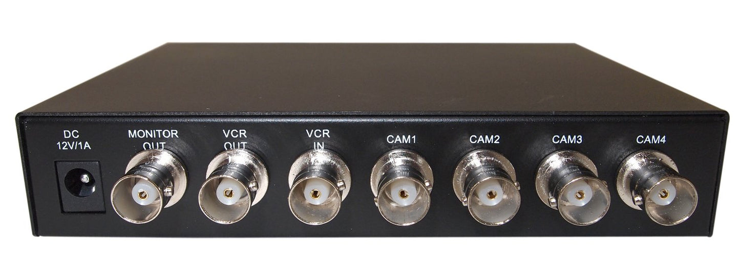 Evertech 4 Channel Analog Color Quad Processor CCTV Security Camera System Video Splitter