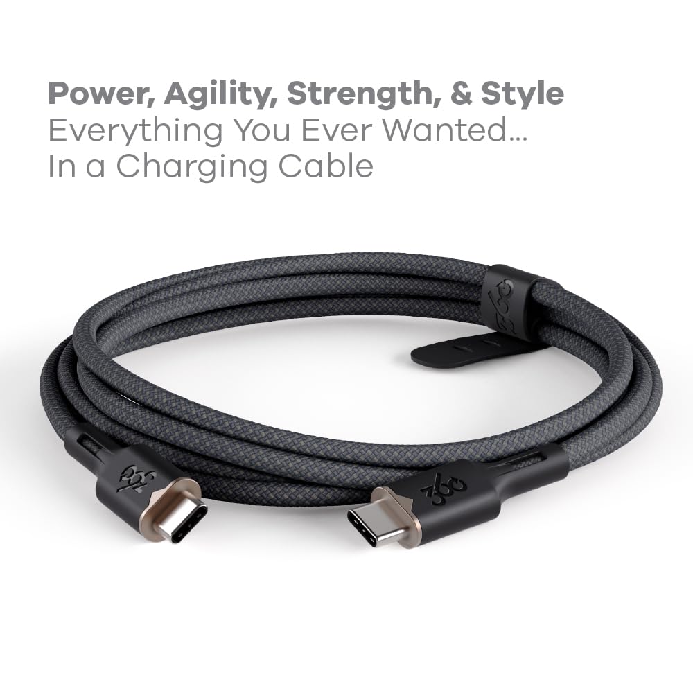 360 Electrical USB-C to USB-C Charging Cable - 5ft, Tangle-Free, Fast Charge Compatible, Ultra-Flow™ Braided, Durable Design