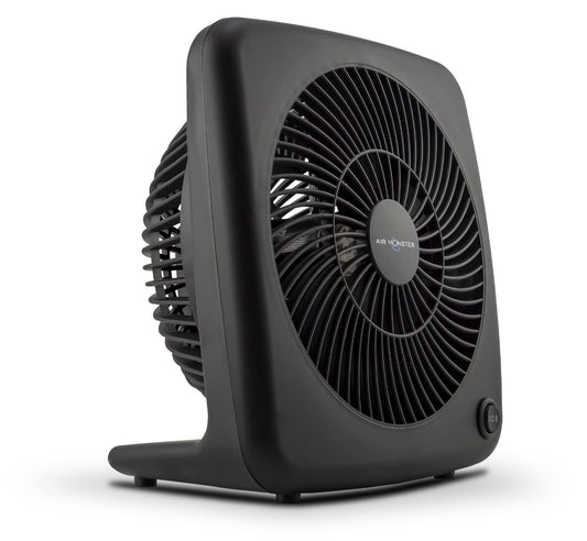 Air Monster 7 Inch Room Fan, Small Fan, Table Fan, Matte Black, 2 Speed