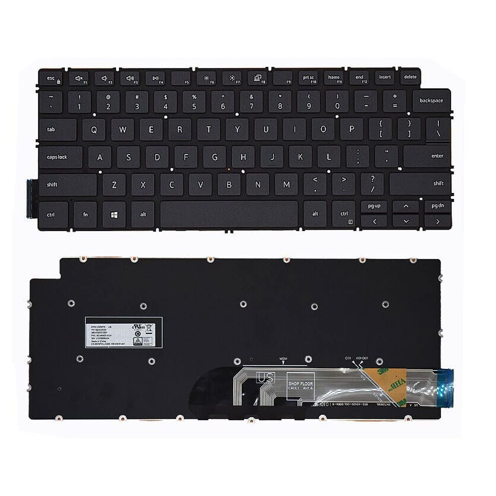 Laptop Replacement Keyboard Compatible for Dell Vostro 14-3400 3401 3402 490.0GD07.0D0A NSK-QE0BW/C US Layout Black (No Backlit)