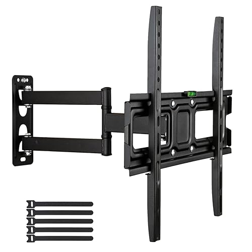 Full Motion TV Wall Mount - Swivel and Tilt 10~10° for Most 32-65 Inch Flat Screen TV - Articulating Tilt 3 Arms - Double Pendulum Large Base TV Stand