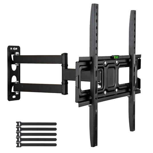 Full Motion TV Wall Mount - Swivel and Tilt 10~10° for Most 32-65 Inch Flat Screen TV - Articulating Tilt 3 Arms - Double Pendulum Large Base TV Stand