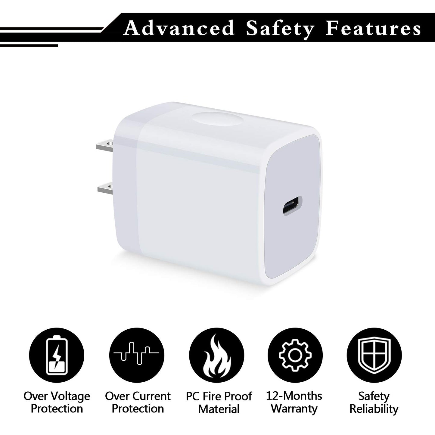 USB C Wall Charger,2Pack 20W USB C Block PD Fast Charger Type C Wall Adapter for iPhone 16 15 14 13 12 11 Pro Max,SE,8 7 6 Plus,iPad,Samsung Galaxy