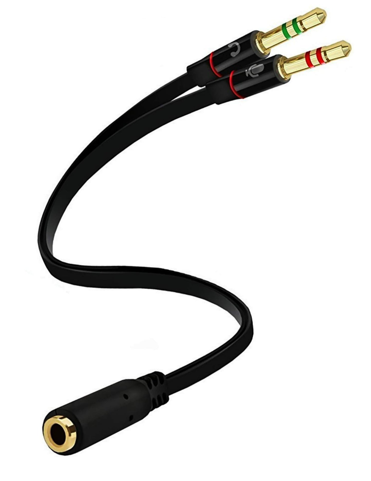 D & K Exclusives Headphone Splitter For Computer 3.5mm Female to 2 Dual 3.5mm Male Headphone Mic Audio Y Splitter Cable Smartphone Headset to PC