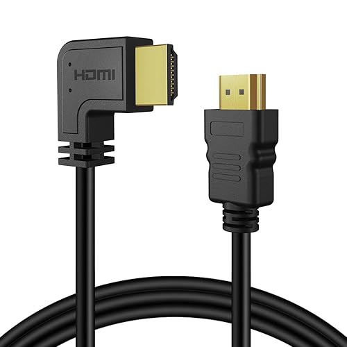 TNP Right Angle HDMI Cable (6FT) - High Speed HDMI 2.0 Cord UHD 4K 60hz 2K 2160p Full HD 1080p Quad HD 1440p 3D ARC/eARC Ethernet for Xbox One X/S PS