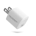 Tenergy USB-C Charger with PD 20W, Fast Charging iPhone 12/12 Mini / 12 Pro Max / 11, Galaxy, Pixel 4/3, iPad Pro (Cable not Included)
