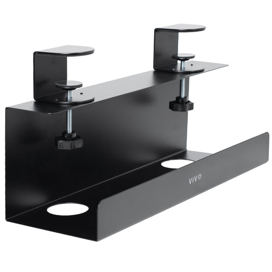 VIVO No Drill Clamp-on 17 inch Power Strip Cable Management Tray, Under Standing Desk Steel Cord Organizer, Black, DESK-CM6L-B