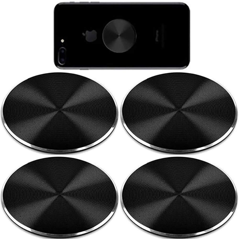 SALEX Replacement Metal Plates for Magnetic Holder, Wall, Magnet Phone Mount, Cases. Set of 5 Round Iron Discs. 3M Adhesive Backing Phone Stickers