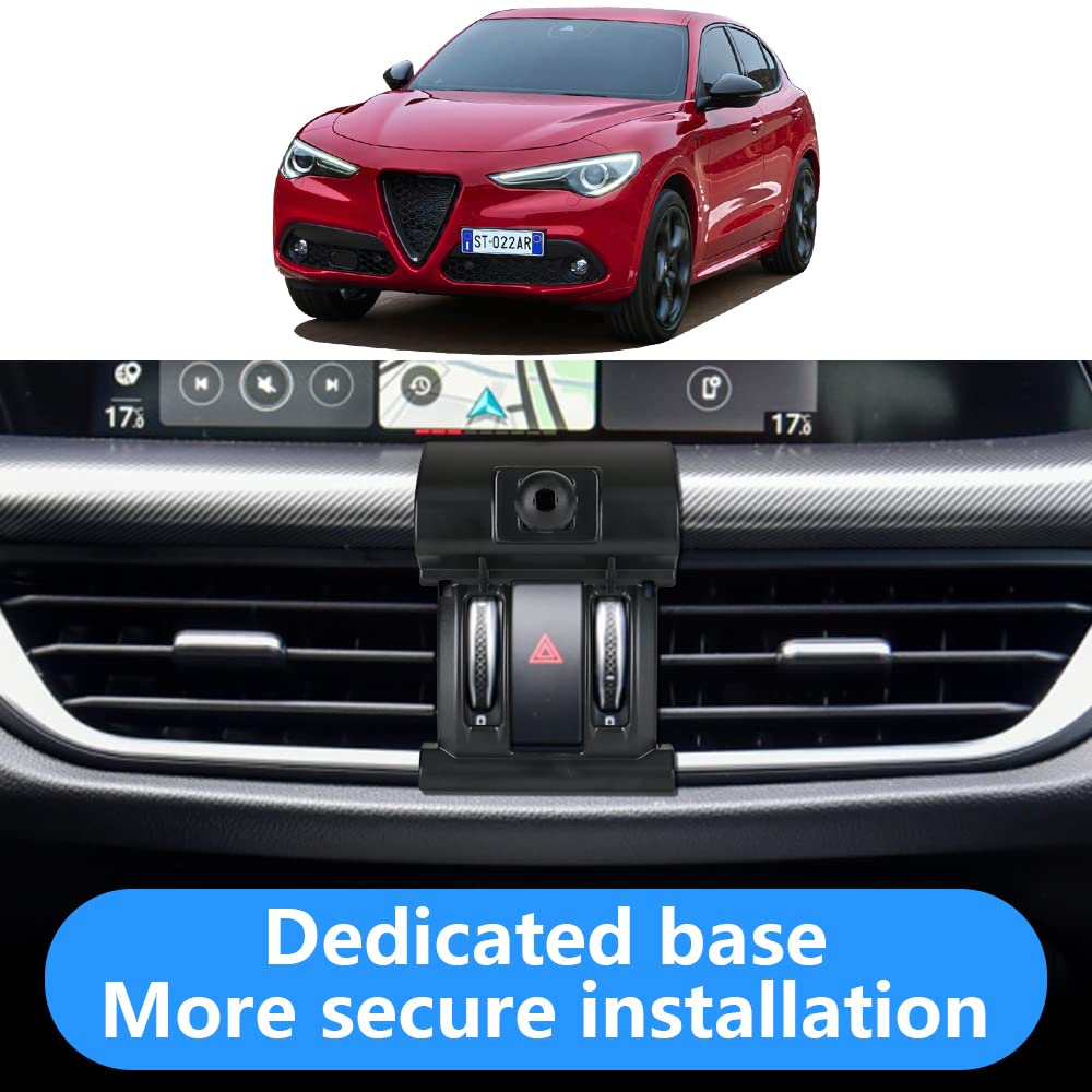 LUNQIN Car Phone Holder for Alfa Romeo Stelvio 2018 2019 2020 2021 2022 2023 2024 2025 2026 Auto Interior Accessories Best Cell Phones Mount Cellphone