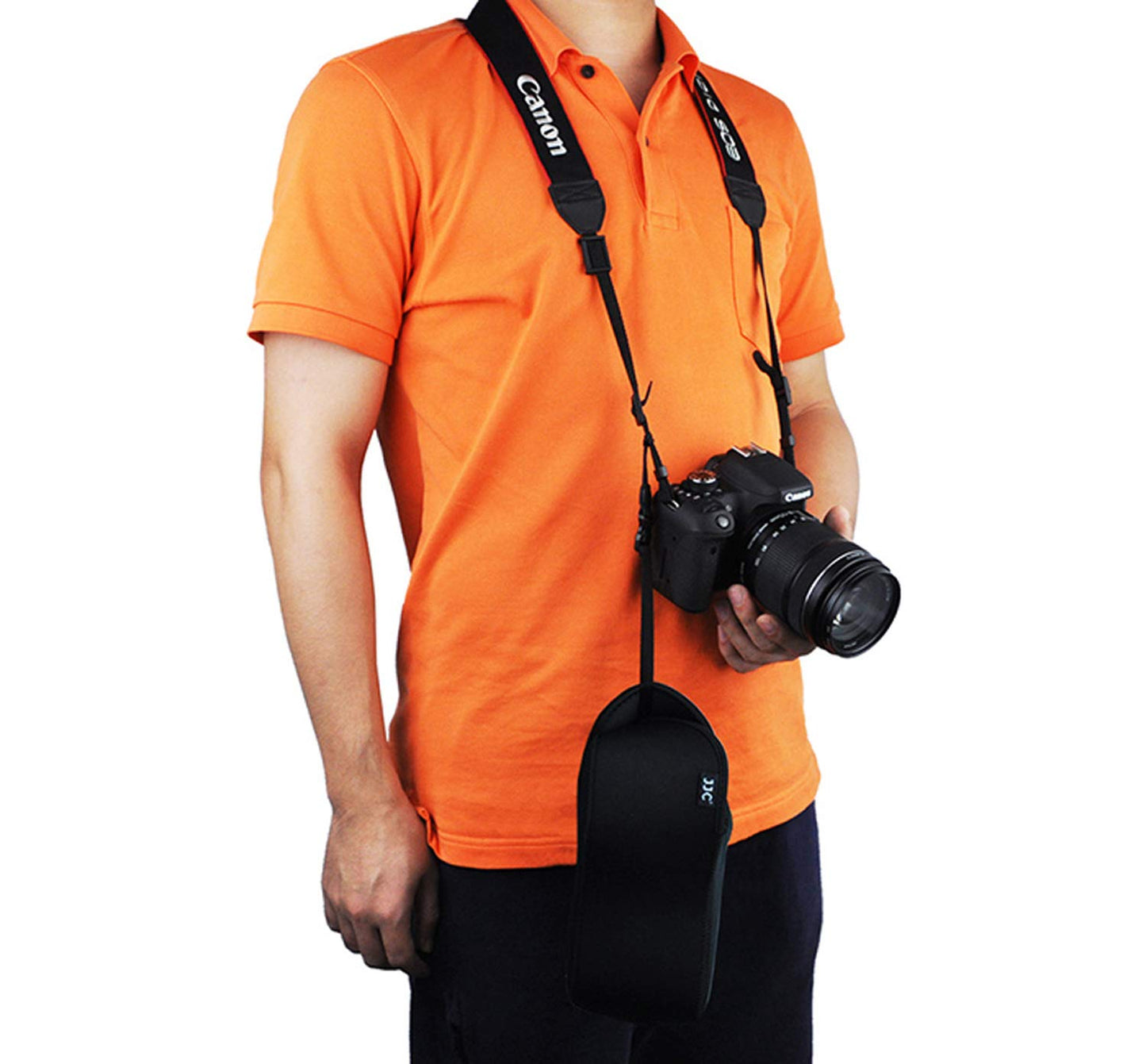 JJC Ultra Light Neoprene Camera Case Pouch Bag for Canon EOS R EOS RP +24-105mm Lens, 80D 70D 750D +18-135/17-85/18-55mm, Nikon D7500 D7200 D5500
