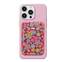 XO Poppy Cute MagSafe Wallet Magnetic Card Holder for iPhone 17 16 15 Pro Max - Slim Vegan Leather Floral Phone Wallet, Anti-Demagnetization Shield