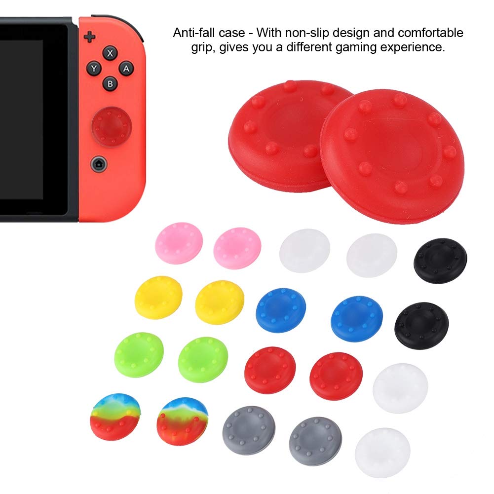 20Pcs Silicone Thumb Stick Grips Cover, Antiskid Colorful Thumb Grips Cases for /// One/360 Gaeme Controller