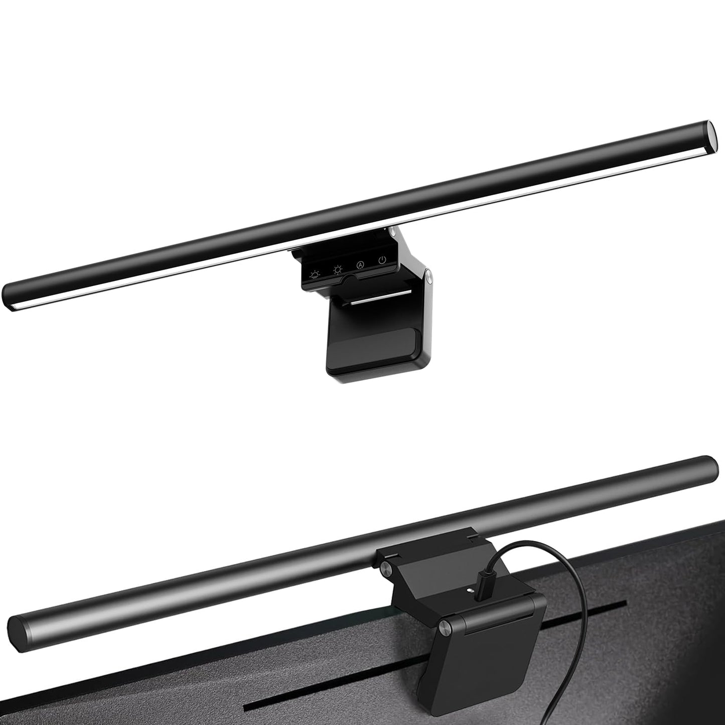 Monitor Light Bar 19.7”, No-Glare Asymmetric Screen Lamp, Auto-Dimming, CRI Ra97, 2700K-6500K & Stepless Dimming, Touch Control, Includes 5V/2A