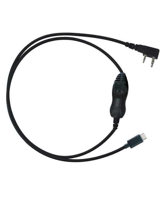 BTECH PC03 USB-C Programming Cable - FTDI Chipset for Baofeng & Kenwood K1 2 Pin Two-Way Radios | Compatible with Windows, Mac, and Linux | Easy