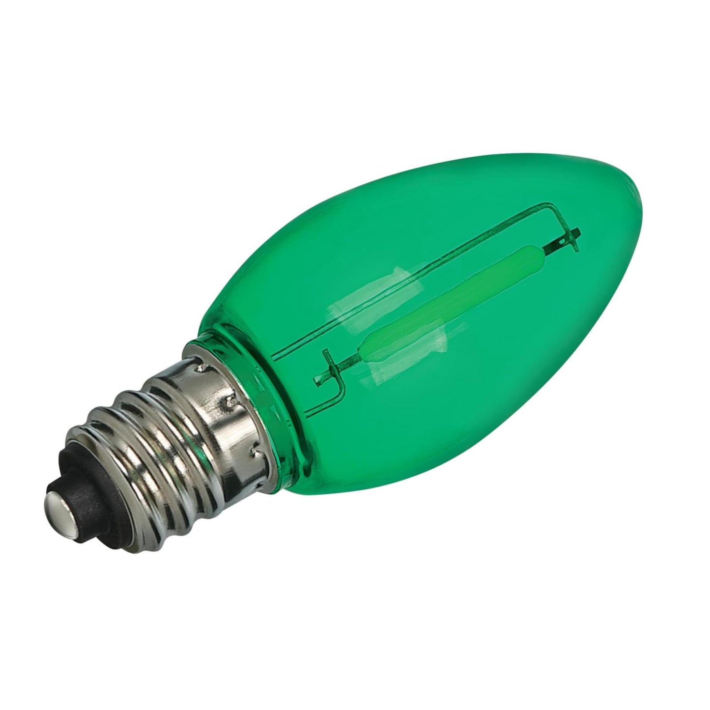 Westinghouse 0.6 Watt (7 Watt Equivalent) C7 Omni Filament LED Light Bulb Candelabra (E12) Base, 4-Pack (Green)