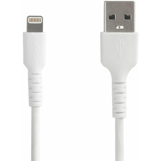 StarTech 6.6ft/2m Rugged USB-A to Lightning Cable, White (RUSBLTMM2M)