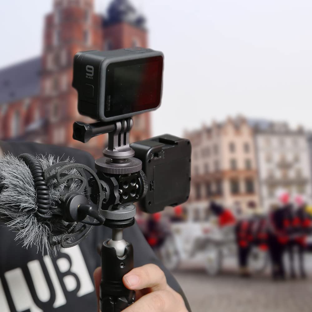 NICEYRIG Hot Shoe Mount Adapter for GoPro Hero 10/9/8/7/6/5, DJI Osmo Action, AKASO Brave 8/7/6 Applicable for Tripod Selfie Stick Monopod and DSLR
