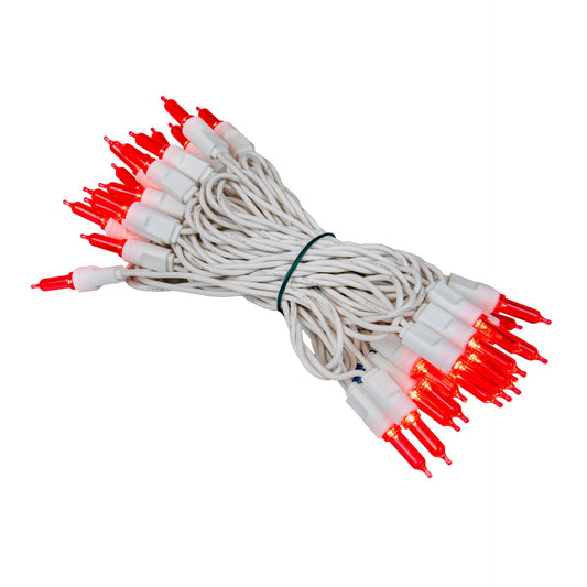 Novelty Lights Vintage Style T5 Red LED Christmas Lights, 11.5 Feet White Wire String of 35 Mini Bulbs, UL Listed Indoor/Outdoor Tree Lighting