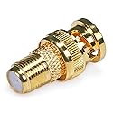 Monoprice 104125 BNC Male to F Female Adaptor, Gold Plated, 1.7 x 0.8 x 0.8 inches