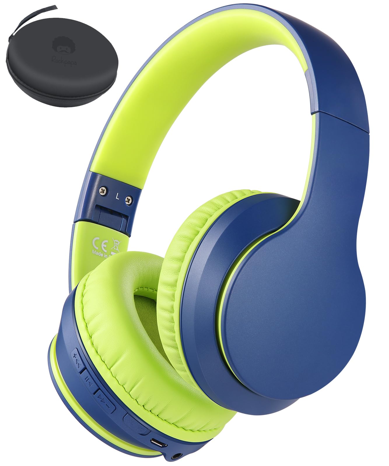 rockpapa E7 Over Ear Wireless Bluetooth Headphones with Mic Include Travel Case, Foldable Wired/Wireless Headphones with Microphone for Kids Childrens