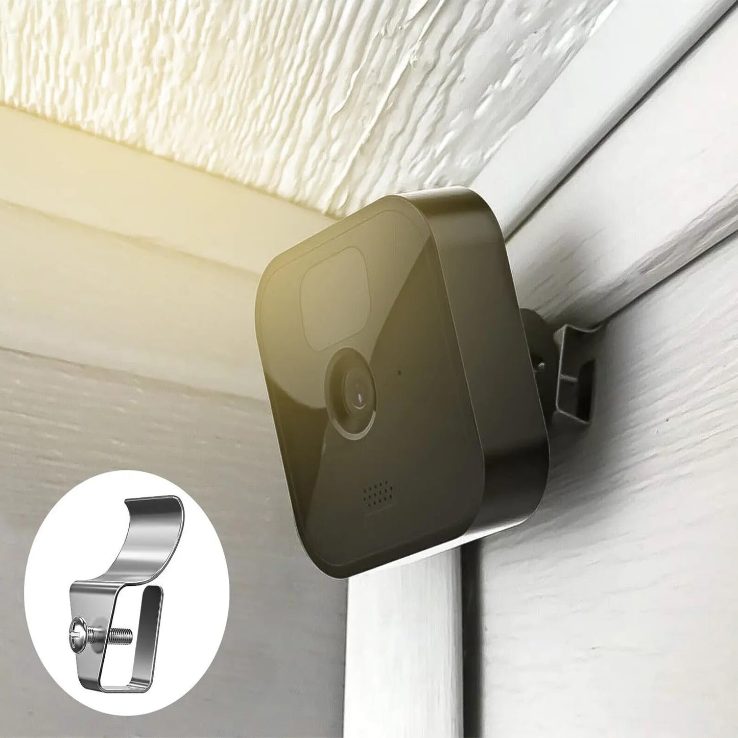 UtySty 4 Pack Vinyl Siding Hooks Hanger with Mount Screws Heavy Duty Siding Clips for Hanging on Patio Bar Signs Security Cameras Wireless Outdoor