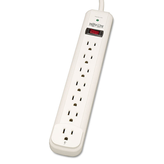 Tripp Lite Protect It! Surge Protector, 7 AC Outlets, 25 ft Cord, 1,080 J, Light Gray