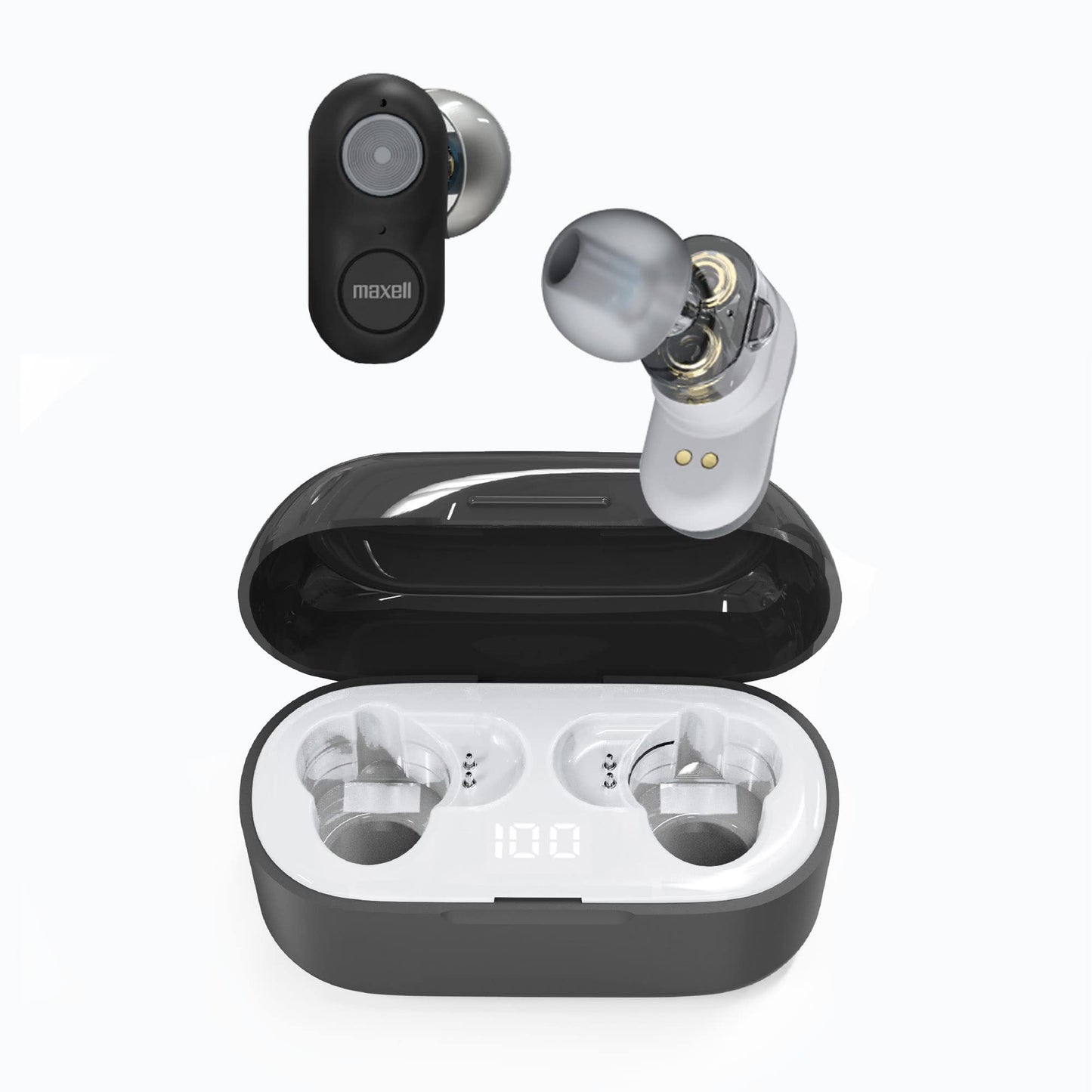 Maxell - 199652, Experience High-Fidelity Sound with Dual-Driver True Wireless Earbuds - Featuring Bluetooth 5.0, 20 Hours of Playtime, Pro Noise…