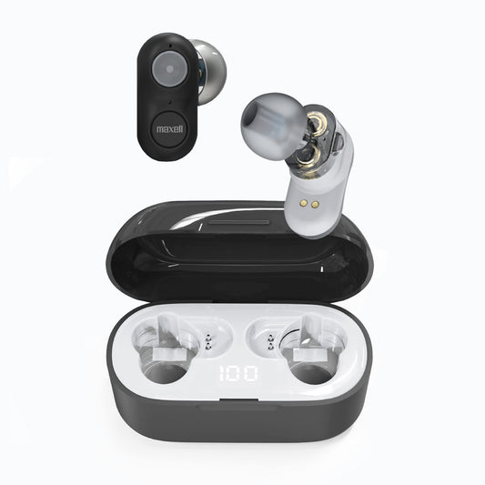 Maxell - 199652, Experience High-Fidelity Sound with Dual-Driver True Wireless Earbuds - Featuring Bluetooth 5.0, 20 Hours of Playtime, Pro Noise…