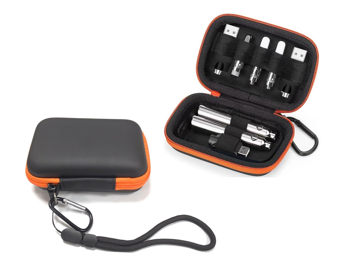 BUISAMG (Only Case) 510 thread charger Storage Case, Carrying Battery Bag Pen case Small Travel case, Organizer Pouch with Carabiner, for styl USB