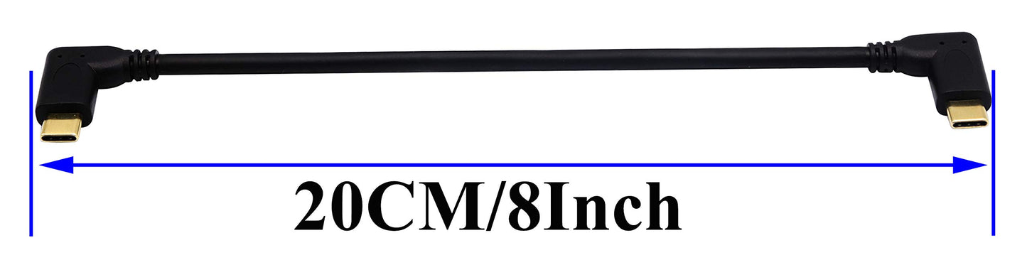 zdyCGTime Type c 3.1 Extension Cable 90 Degree USB 3.1 Type C Male to Male Gen 2 (10Gbps) Connector Extension Cable, Supports Charging, Data, Audio