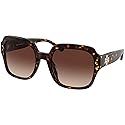 Tory Burch TY 7143U 172813 Dark Tortoise Plastic Square Sunglasses Brown Gradient Lens