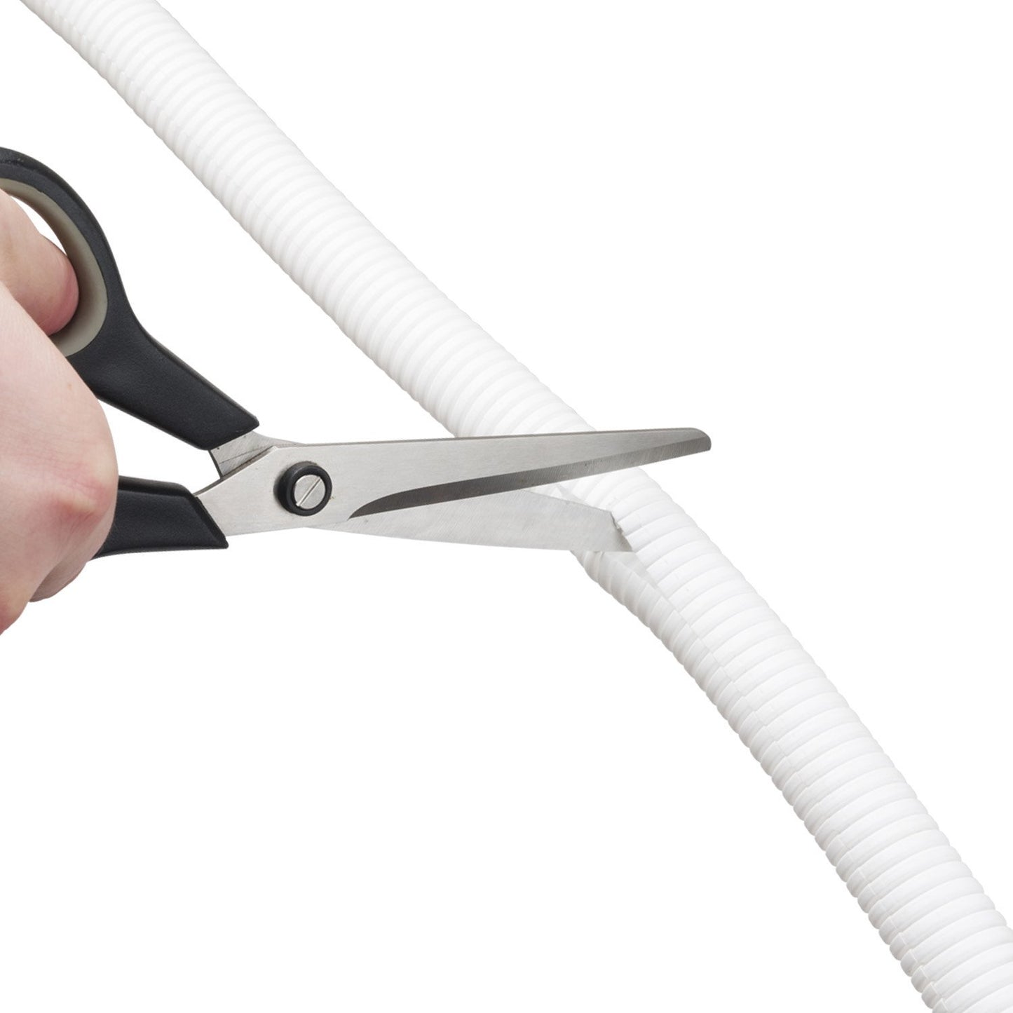 D-Line White 43in Cable Sleeve 6-Pack, Flexible Wire Protector Tubing, Split Electrical Conduit, Plastic PC Cable Management Tube, Cord Sheath, TV